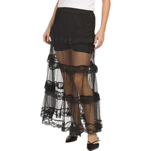 US TOGETHER Lace Maxi Skirt - Picture 1 of 3